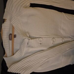 Women's White Cardigan Sweater